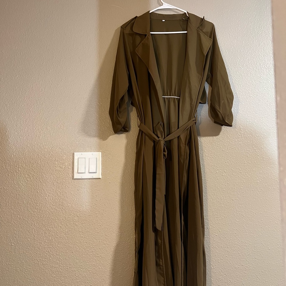 Olive Green Sheer Cardigan